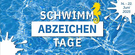 Auf dem Bild ist das Logo der Schwimmabzeichentage 2025 abgebildet.
